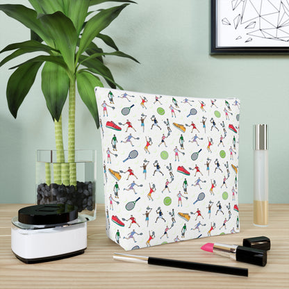 Tennis Print Cotton Cosmetic Bag/Makeup Organizer & Travel Pouch