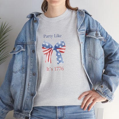 "Party Like It's 1776" 4th of July Girly Graphic T-Shirt