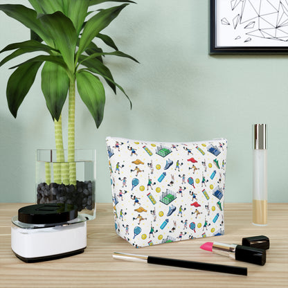 Padel Print Cotton Cosmetic Bag/Makeup Organizer & Travel Pouch