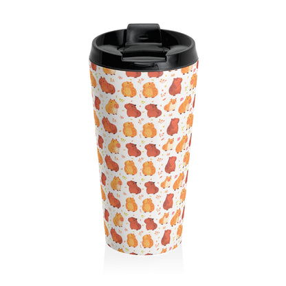 Chibi Kawaii Capybara Print 15 oz Stainless Steel Travel Mug