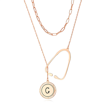 Personalized Stethoscope Necklace with Initial, Gold Nurse Necklace