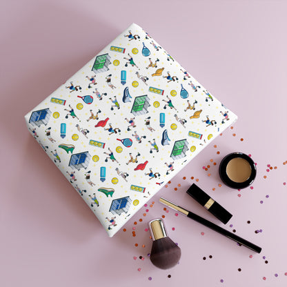 Padel Print Cotton Cosmetic Bag/Makeup Organizer & Travel Pouch