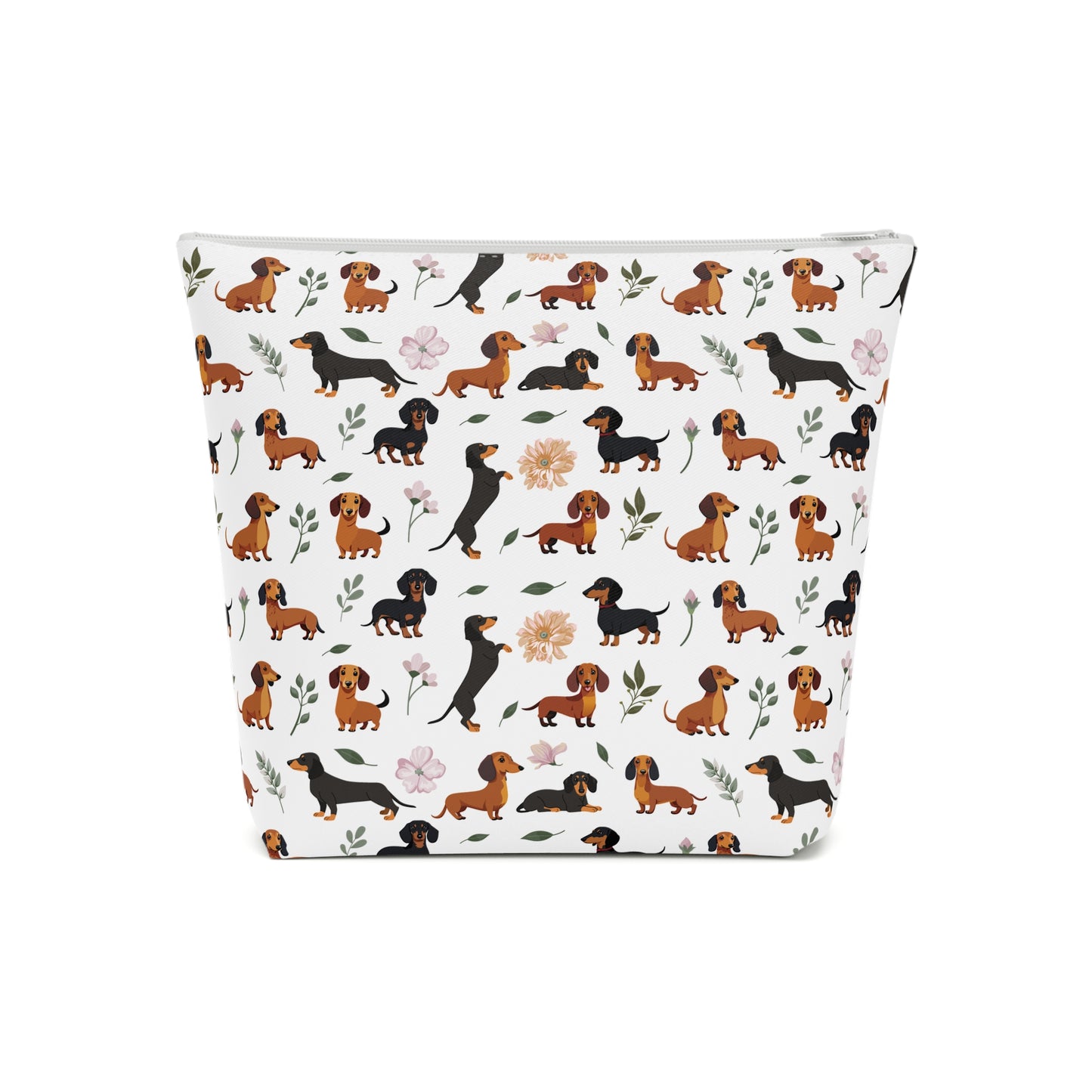 Dachshund Print Cotton Cosmetic Bag/Makeup Organizer/Toiletry Bag