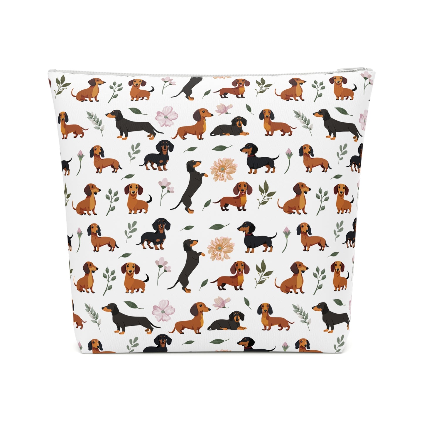 Dachshund Print Cotton Cosmetic Bag/Makeup Organizer/Toiletry Bag