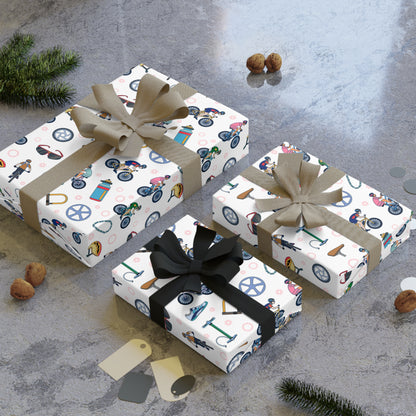 Mountain Biking Print Gift Wrapping Paper Roll