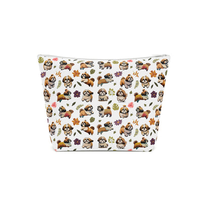 Shih Tzu Print Cotton Cosmetic Bag/Makeup Travel Pouch