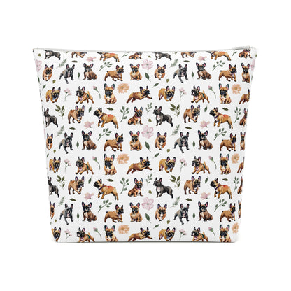 French Bulldog Print Cotton Cosmetic Bag/Makeup Organizer & Travel Pouch