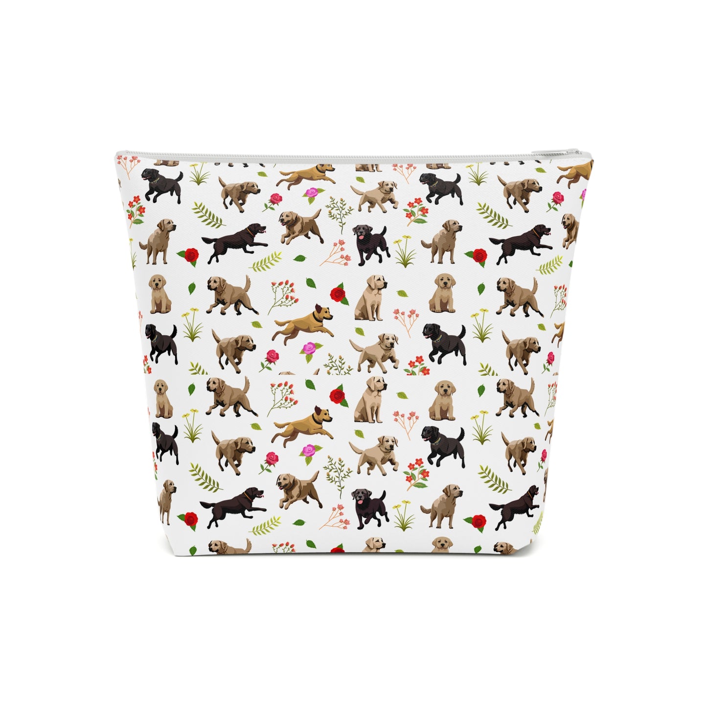 Labrador Print Cotton Cosmetic Bag/Makeup Organizer & Toiletry Bag
