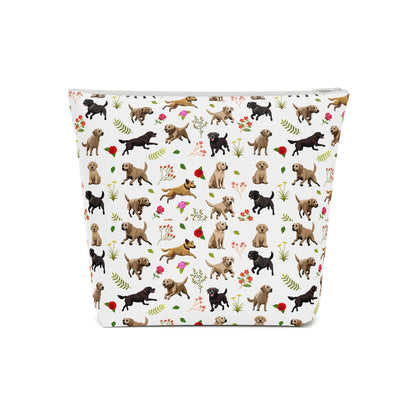 Labrador Print Cotton Cosmetic Bag/Makeup Organizer & Toiletry Bag