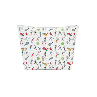 Tennis Print Cotton Cosmetic Bag/Makeup Organizer & Travel Pouch