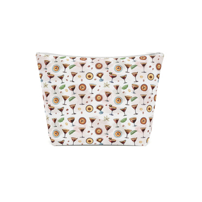 Espresso Martini Print Cotton Cosmetic Bag/Makeup Travel Pouch