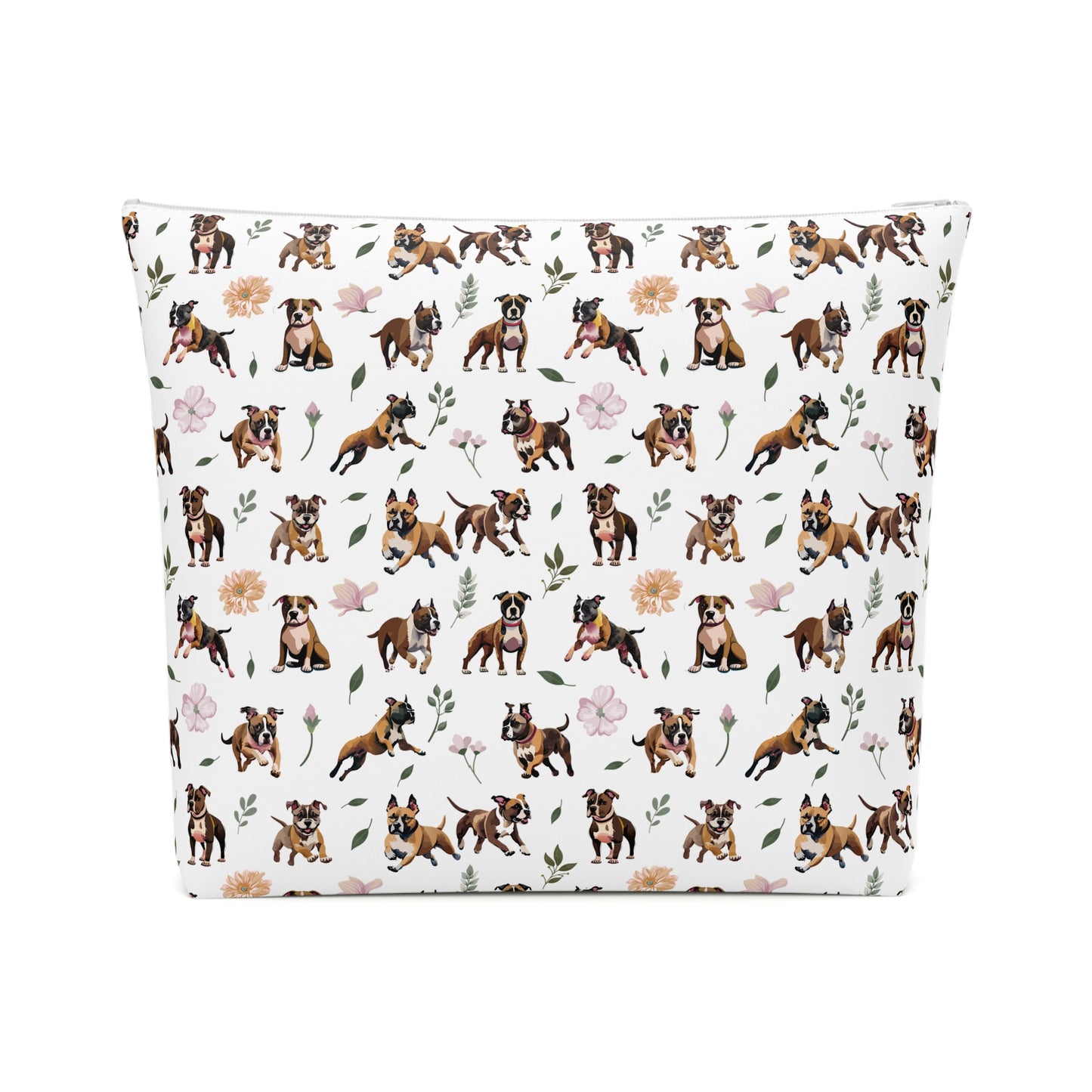 Staffordshire Bull Terrier Print Cotton Cosmetic Bag/Makeup Travel Pouch