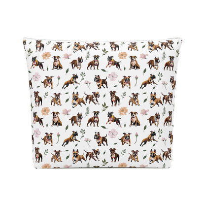 Staffordshire Bull Terrier Print Cotton Cosmetic Bag/Makeup Travel Pouch