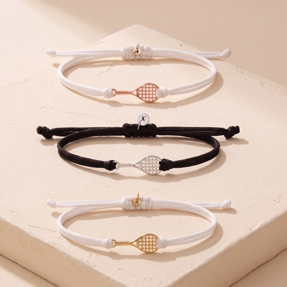 Personalized Tennis Racket Bracelet with Initial