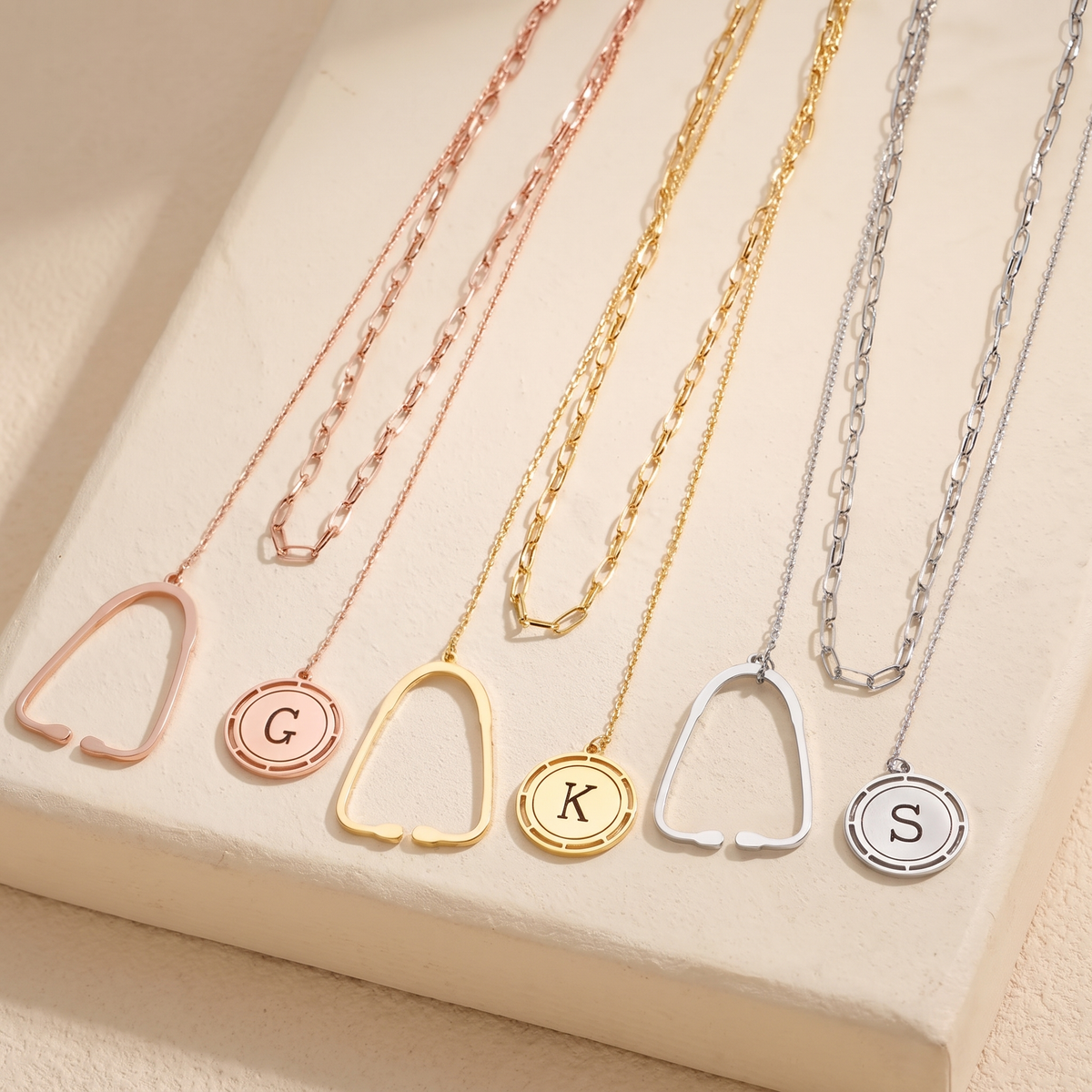 Personalized Stethoscope Necklace with Initial, Gold Nurse Necklace
