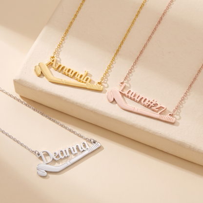 Hockey Necklace Customized with Name