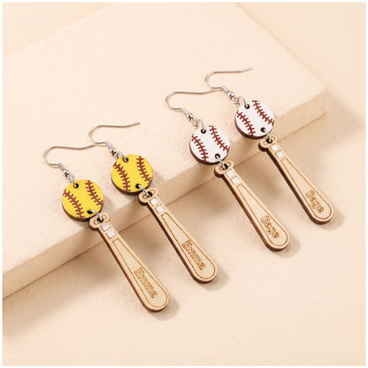 Custom Wooden Baseball/Softball Bat  Earrings