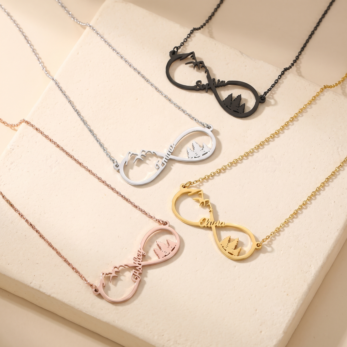 Mountain Infinity Name Necklace