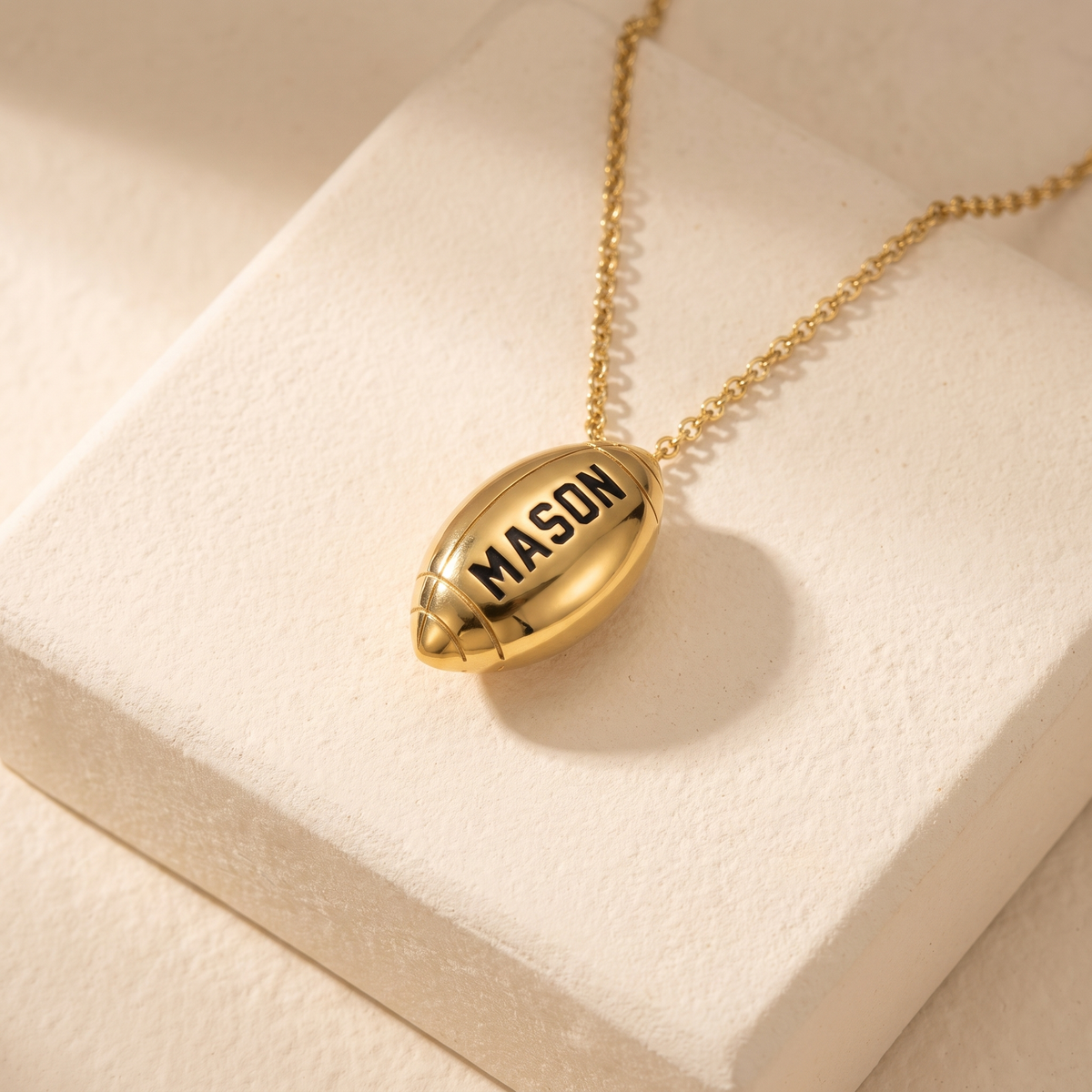 Customized Engraved Football Necklace