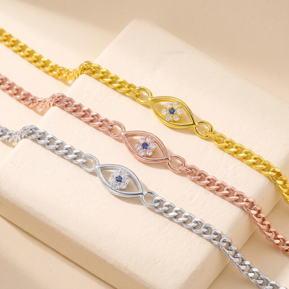 Dainty Evil Eye Cuban Bracelet