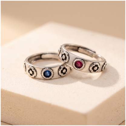 Vintage Celtic Style Couple's Ring Set
