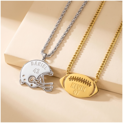 Personalised American Football Necklace