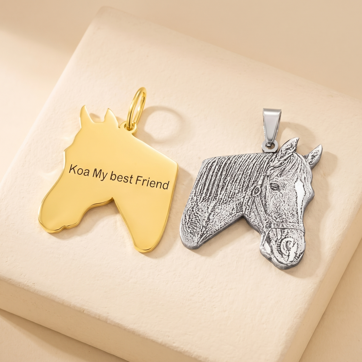 Custom Name Horse Portrait Necklace