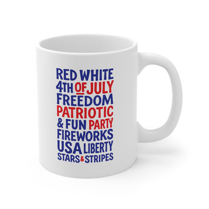 4th of July Words 11oz Ceramic Mug