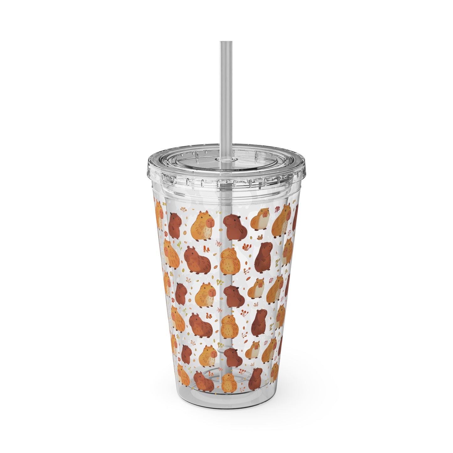 Kawaii Capybaras 16oz Tumbler with Straw