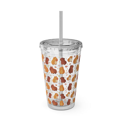 Kawaii Capybaras 16oz Tumbler with Straw