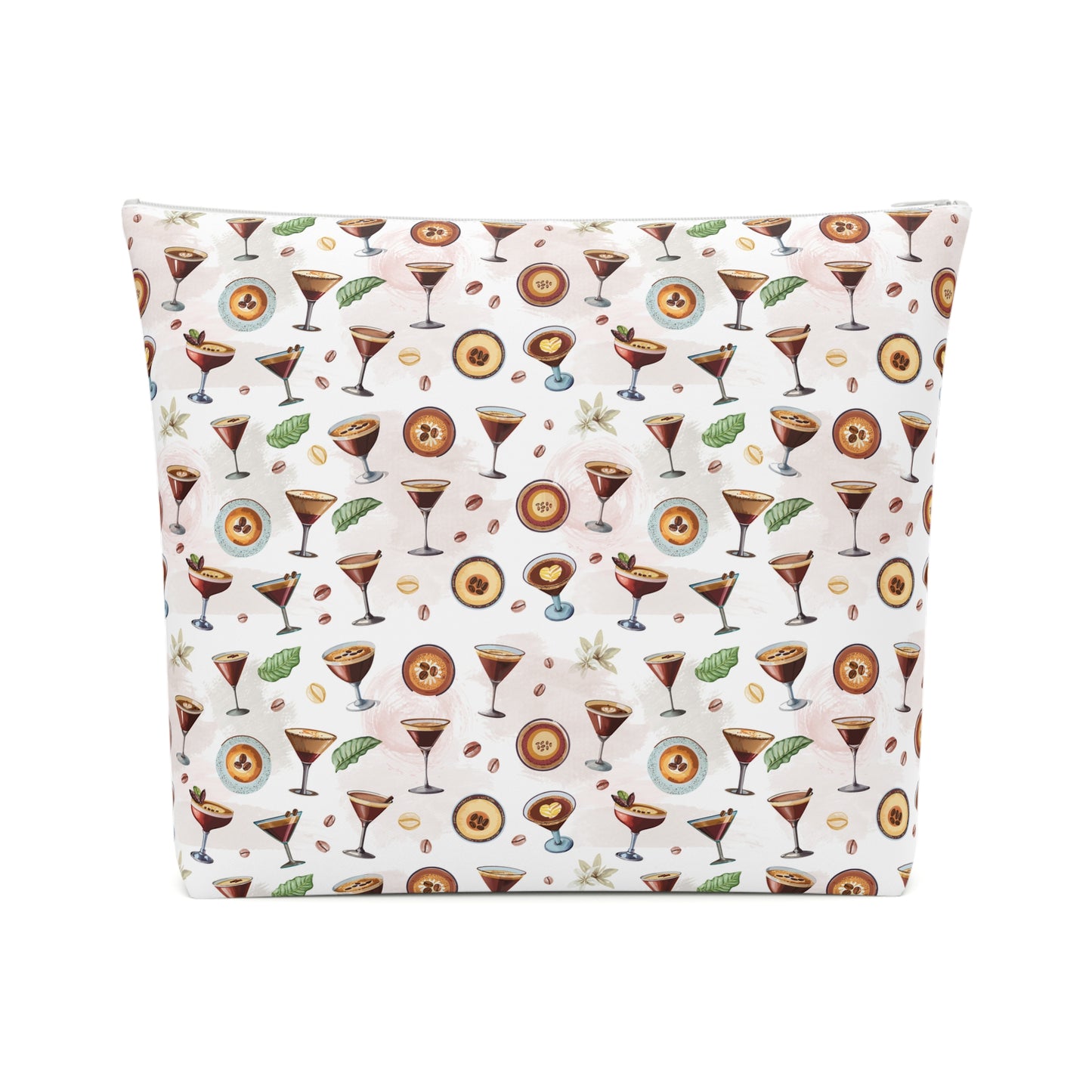 Espresso Martini Print Cotton Cosmetic Bag/Makeup Travel Pouch