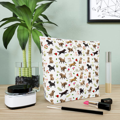 Labrador Print Cotton Cosmetic Bag/Makeup Organizer & Toiletry Bag