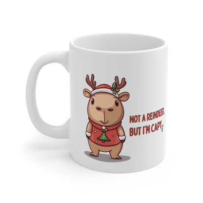 Christmas Reindeer Capybara Themed 11oz Ceramic Mug