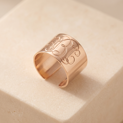 Cuff Ring with Custom Monogram