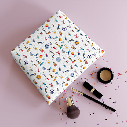 Football Soccer Print Cotton Cosmetic Bag/Makeup Organizer/Toiletry Bag