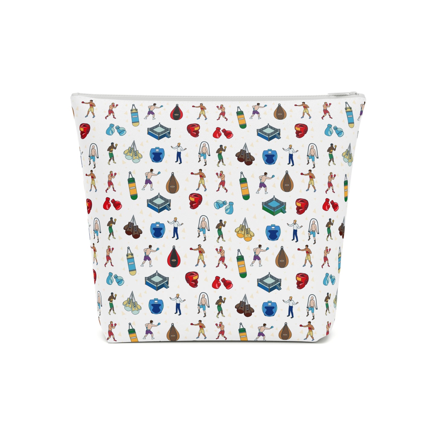 Boxing Print Cotton Cosmetic Bag/Makeup Organizer & Travel Pouch