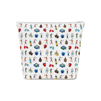 Boxing Print Cotton Cosmetic Bag/Makeup Organizer & Travel Pouch