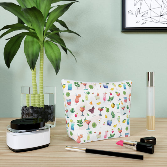 Cocktail Print Cotton Cosmetic Bag/Makeup Travel Pouch