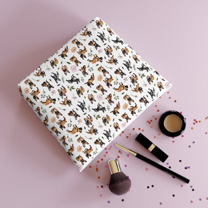 French Bulldog Print Cotton Cosmetic Bag/Makeup Organizer & Travel Pouch