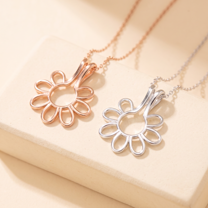 Collana portafedi con fiore personalizzata