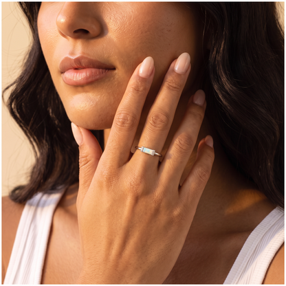 Baguette Opal Ring