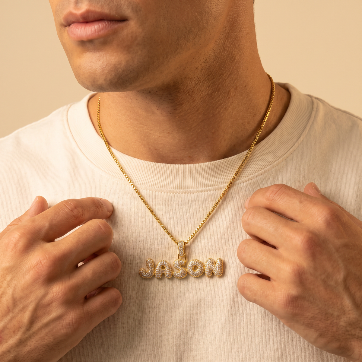 Personalized Hip Hop Bubble Letter Necklace