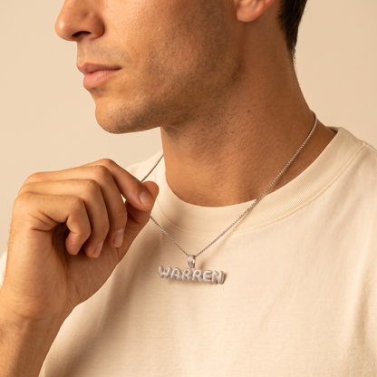Personalized Hip Hop Bubble Letter Necklace
