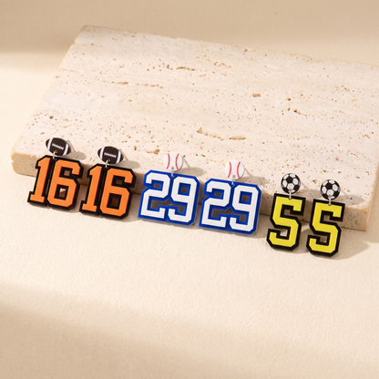 Customized Sports Number Earrings