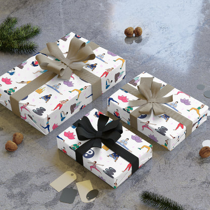 Yoga Inspired Print Gift Wrapping Paper Roll