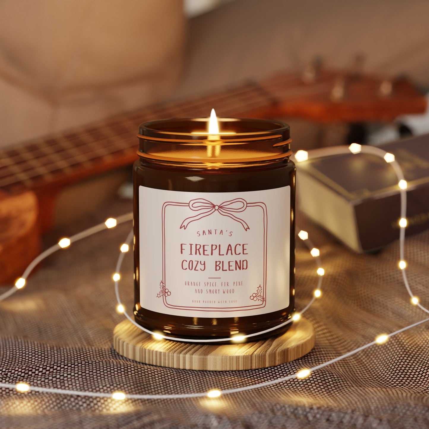 Santa's Fireplace Cozy Blend Scented Candle - 4oz and 9oz Scented Soy Candle