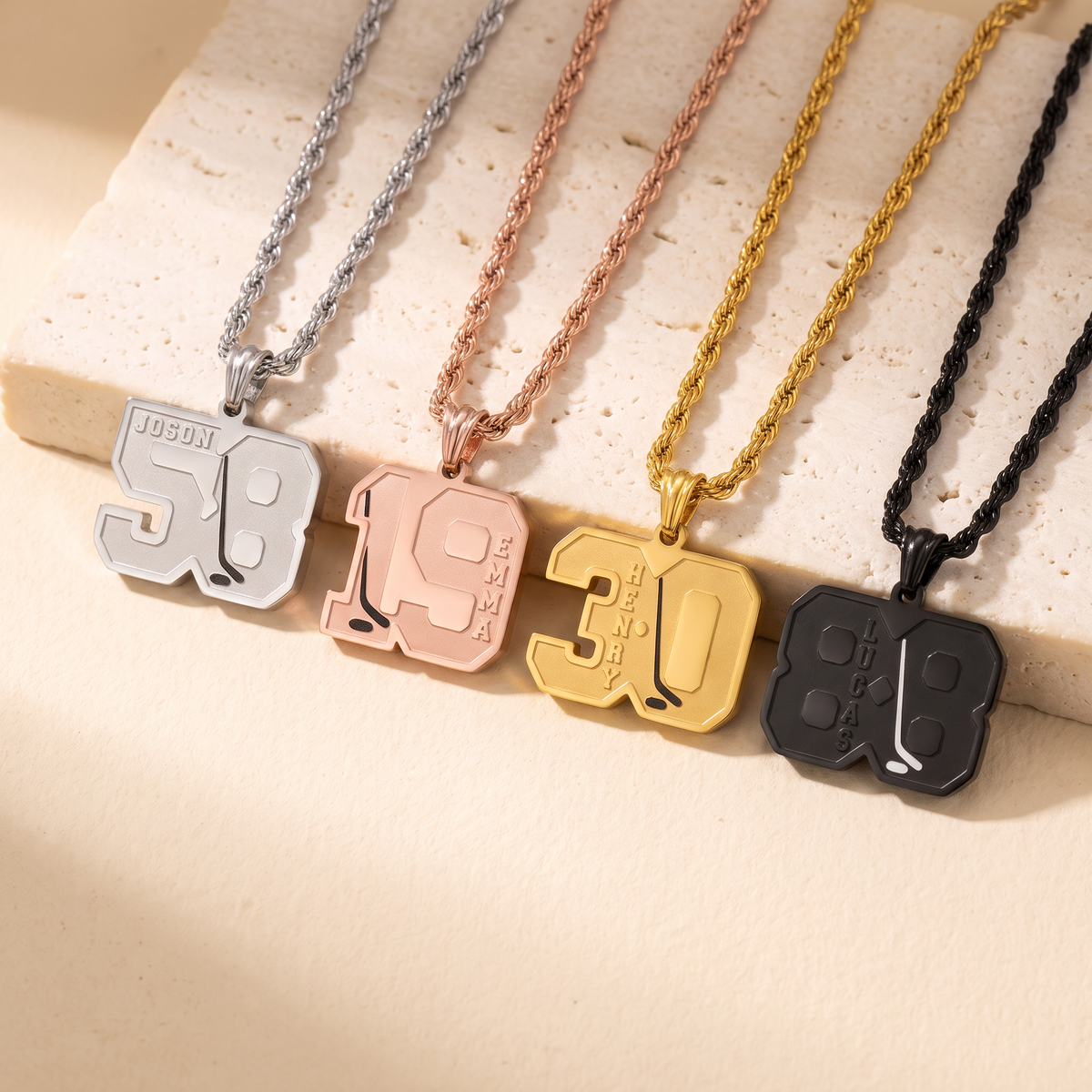 Custom Ice Hockey Number Necklace