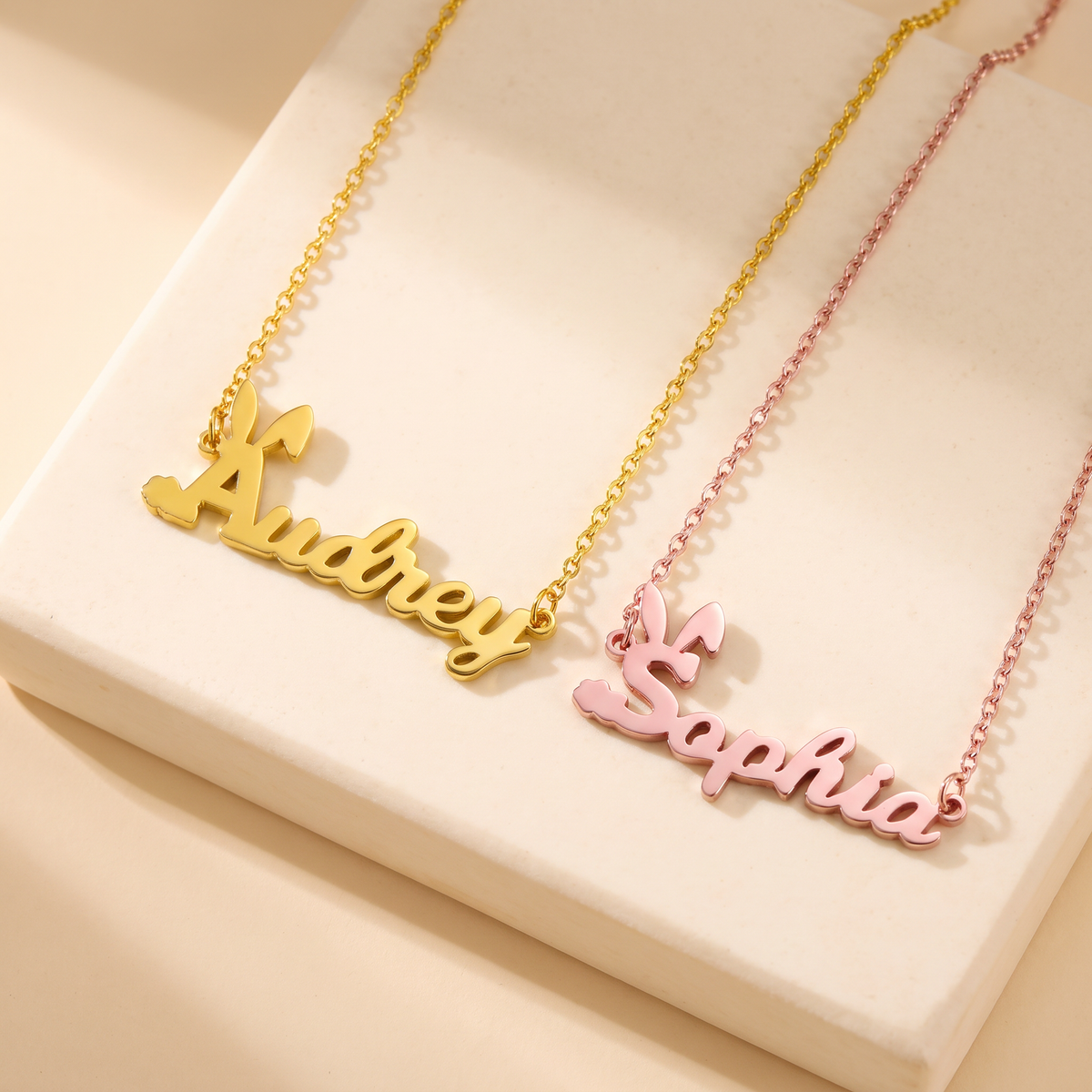 Personalized Name Bunny Necklace