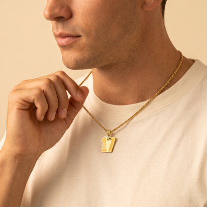 Custom Name Soccer Number Necklace