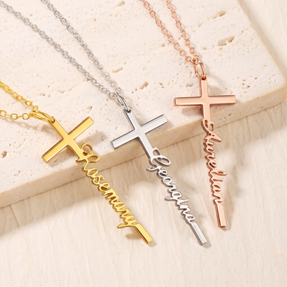 Personalized Cross Name Necklace